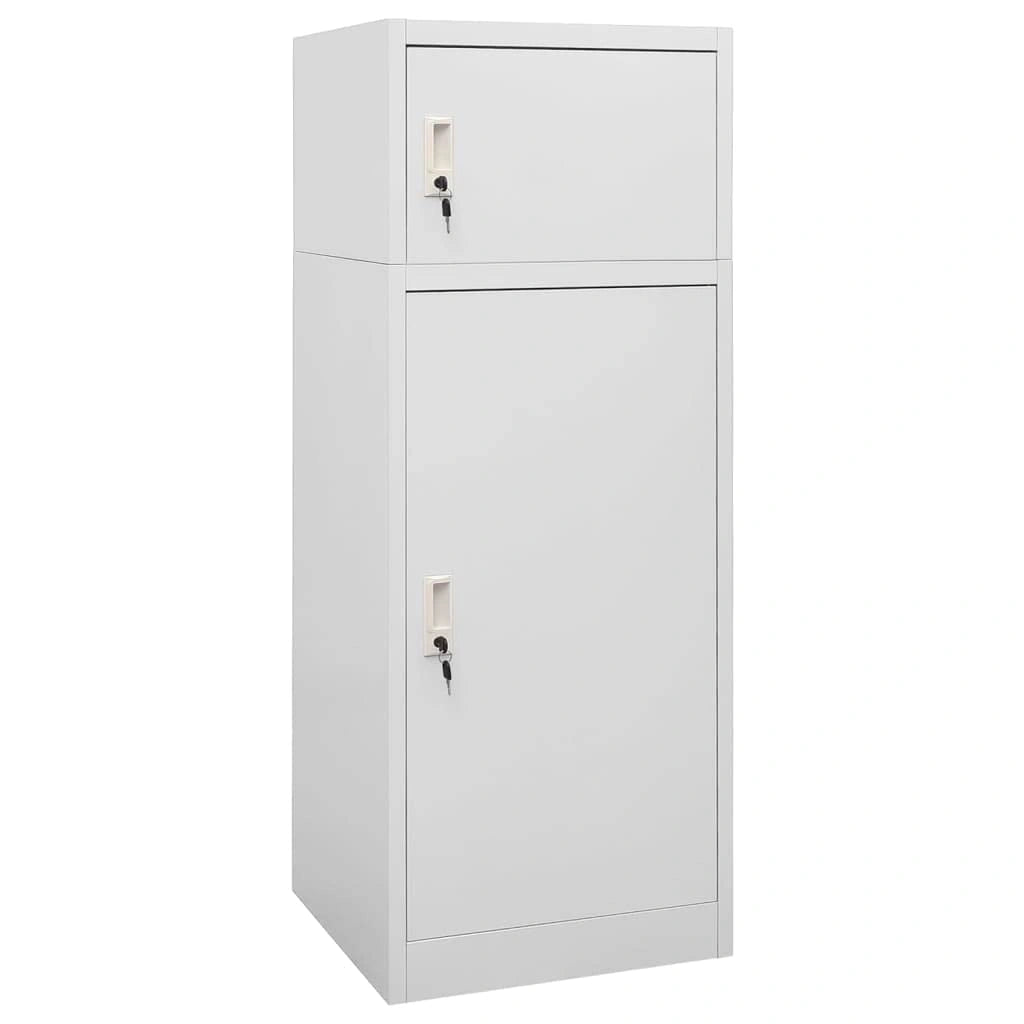 Armoire de Rangement en Acier pour Équipement Équestre, Gris Clair, 53x53x140 cm