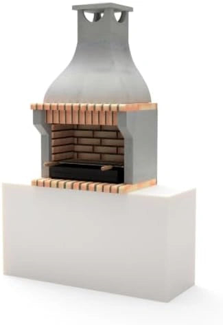 Grill Extérieur en Béton et Brique - Charbon et Bois - Résistant et Durable - 86,5 x 58 x 150 cm