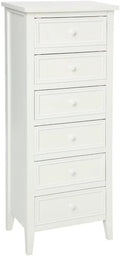 Commode Romantique à 6 Tiroirs, Blanc, 45 x 30 x 113 cm - Mobilier de Rangement Atmosphera