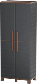 Armoire de Rangement Plastique avec Étagères Réglables, 70x39x165cm, Gris