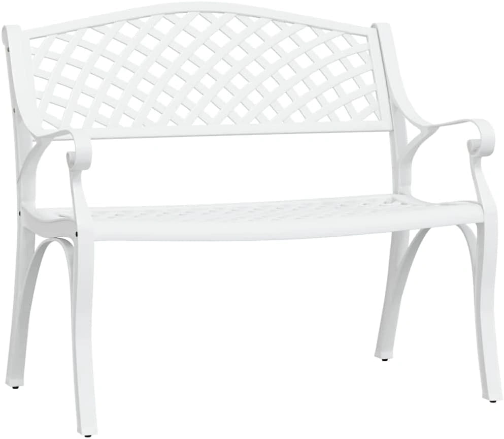 Banc de Jardin en Aluminium Blanc 102 cm - VidaXL