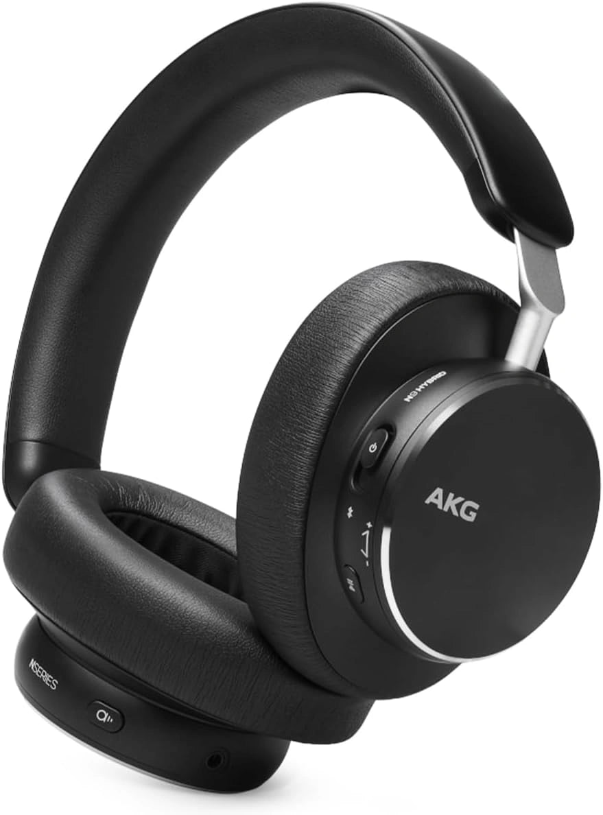 AKG N9 Casque Sans Fil - Annulation de Bruit Adaptative, 100h Autonomie, Appels Zoom, Bluetooth, USB-C, Noir
