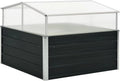 Serre de Jardin Anthracite 100x100x77 cm en Acier Galvanisé