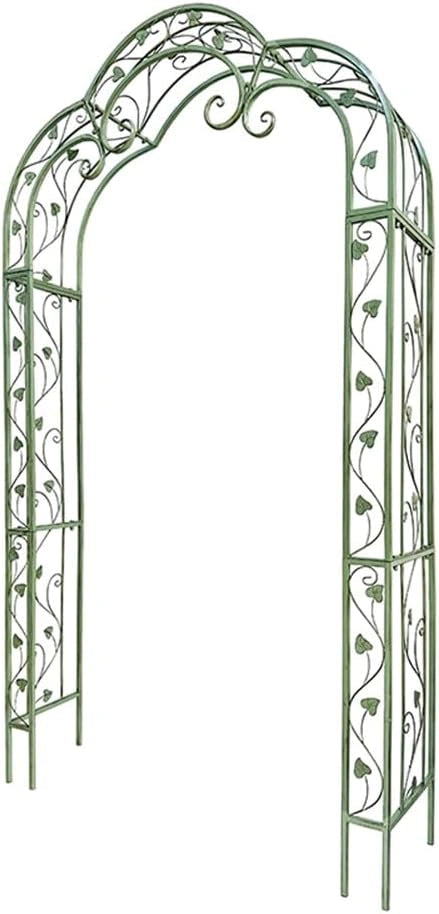 Grande Arche de Jardin en Fer pour Rosiers, Style Rétro, Tube Carré, Vert