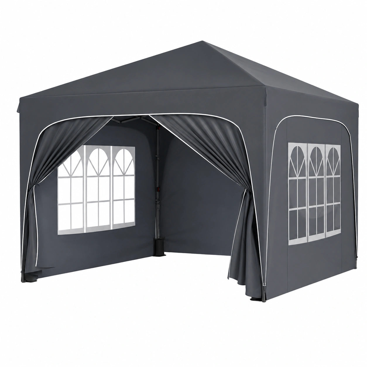 Tonnelle Jardin Pliable 3x3m Imperméable avec Parois Anti-UV, Hauteur Réglable, Sac de Transport Inclus