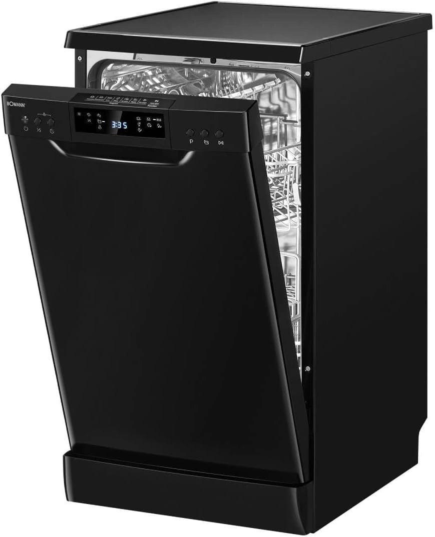 Lave-vaisselle Encastrable Bomann 45 cm Noir - 10 Couverts, 7 Programmes, Affichage LED