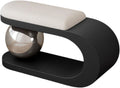 Banc métallique d'entrée avec coussins effet laine d'agneau, siège incurvé pour salon, style moderne (100 cm)