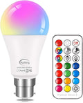 Ampoule LED B22 10W RGB avec Télécommande 12 Couleurs, Dimmable pour Décoration Intérieure