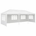 Grande Tonnelle de Jardin avec Fenêtres, Protection Solaire et Pluie, Idéale pour Événements en Plein Air