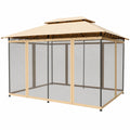 Tonnelle de Jardin en Acier avec Moustiquaires et Toits Doubles