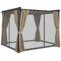 Tonnelle de Jardin avec Moustiquaire et Toit Rétractable 3x4 M