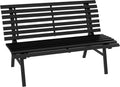 Outsunny Banc de Jardin 2 Places en Aluminium avec Assise et Dossier à Lattes, Noir, 123 x 67 x 79 cm