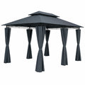 Pavillon de Jardin 3x4m Hydrofuge avec Protection UV et Parois Latérales