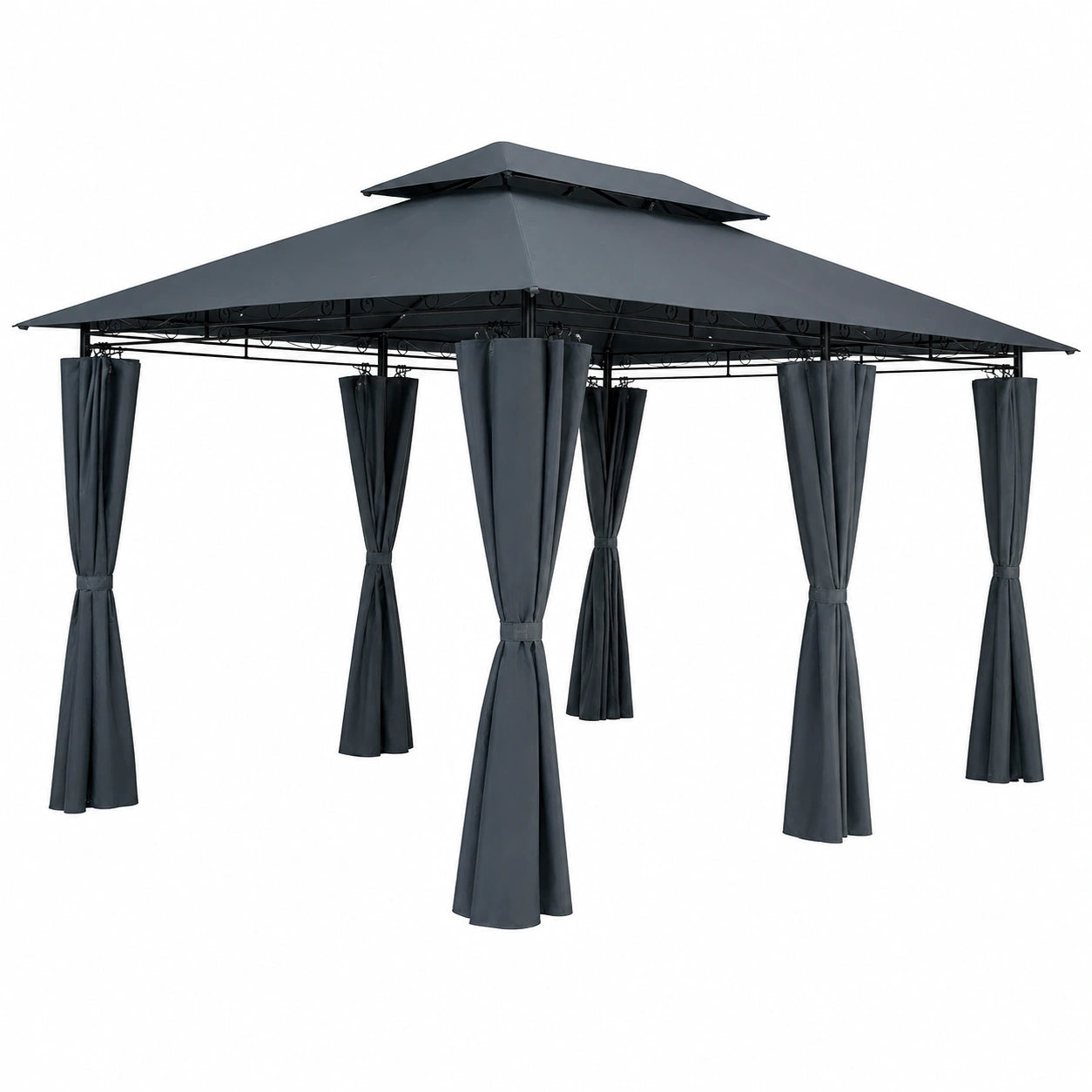 Pavillon de Jardin 3x4m Hydrofuge avec Protection UV et Parois Latérales