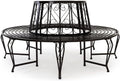 Banc de Jardin Circulaire Noir en Acier Thermolaqué pour Arbre - 160 cm