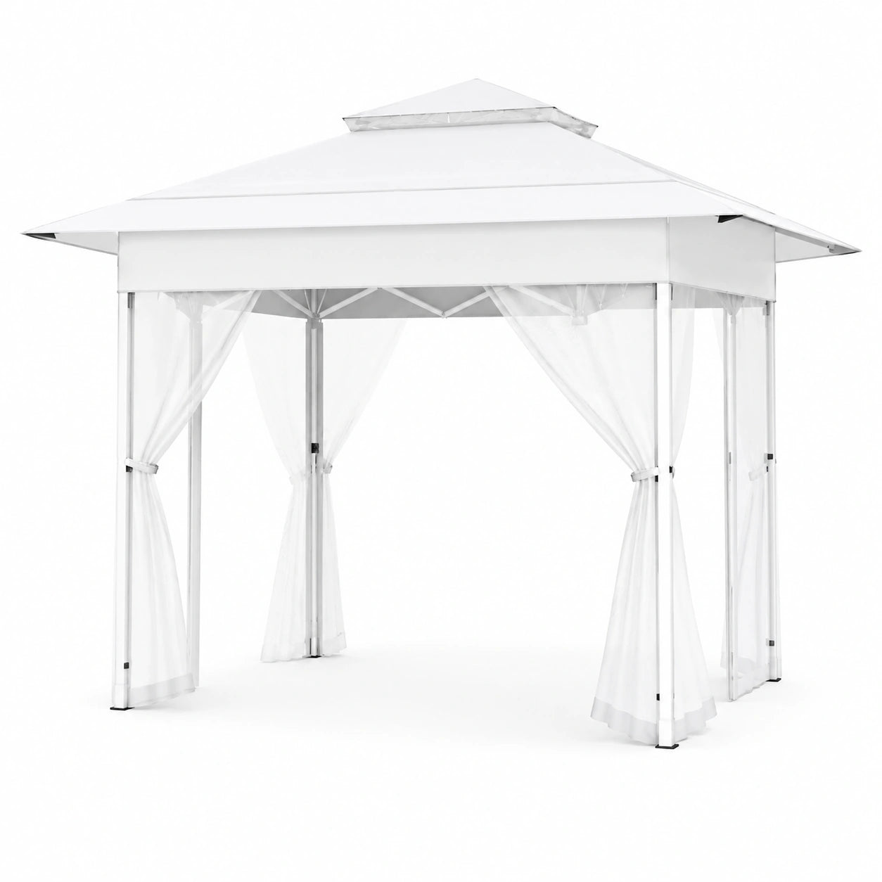 Tonnelle imperméable 4x4m avec moustiquaire et sacs de sable