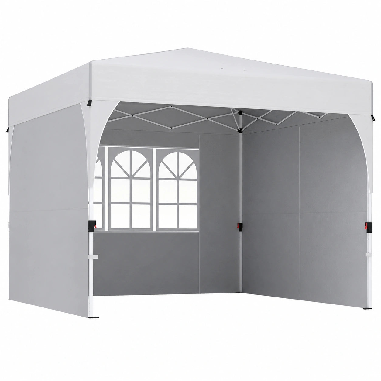 Tonnelle de Jardin 3x3m, Réglable en Hauteur, Protection UV50+, Parois Latérales et Sacs de Sable Inclus