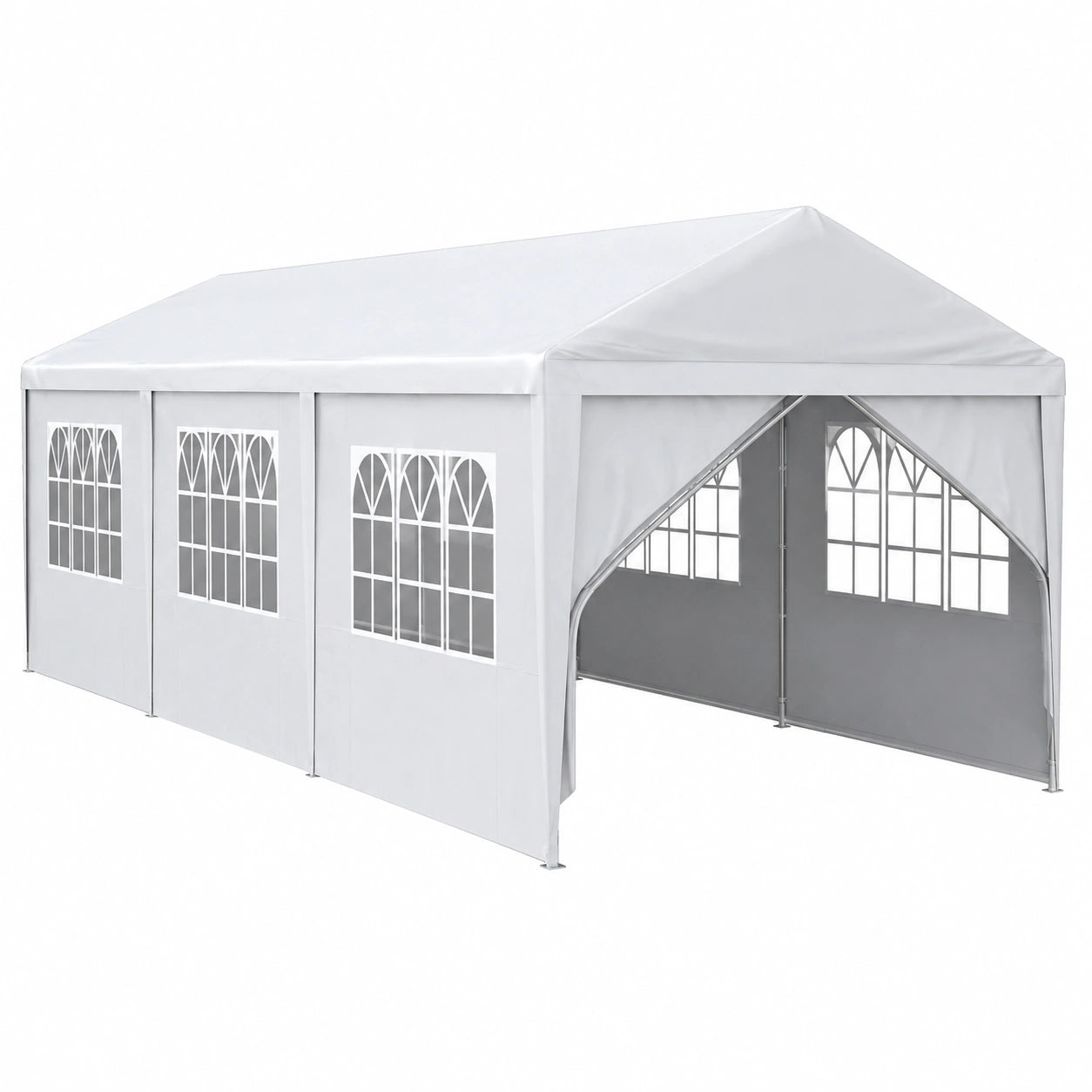 Tonnelle de Jardin 3x9m avec Fenêtres et Parois Latérales
