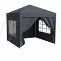 Abri de Jardin Imperméable avec Parois et Fenêtres, Protection Solaire et Cadre en Acier