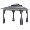 Tonnelle de Jardin 3,6x3,6m avec Moustiquaire Anti-UV Respirante