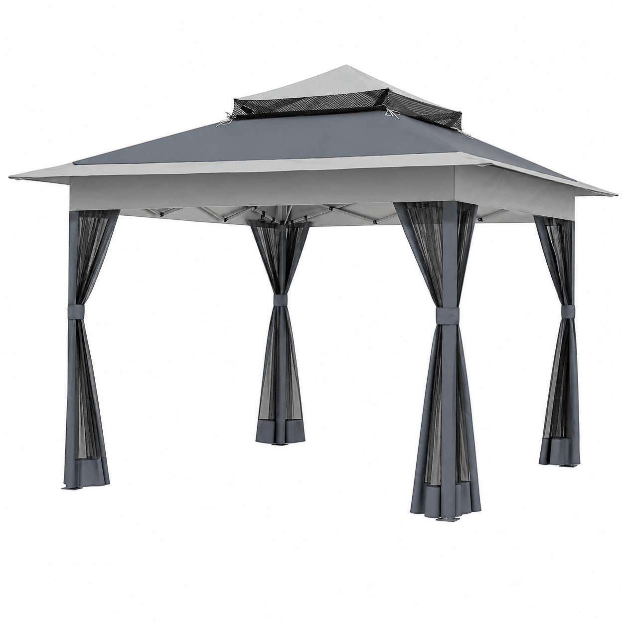 Tonnelle de Jardin 3,6x3,6m avec Moustiquaire Anti-UV Respirante