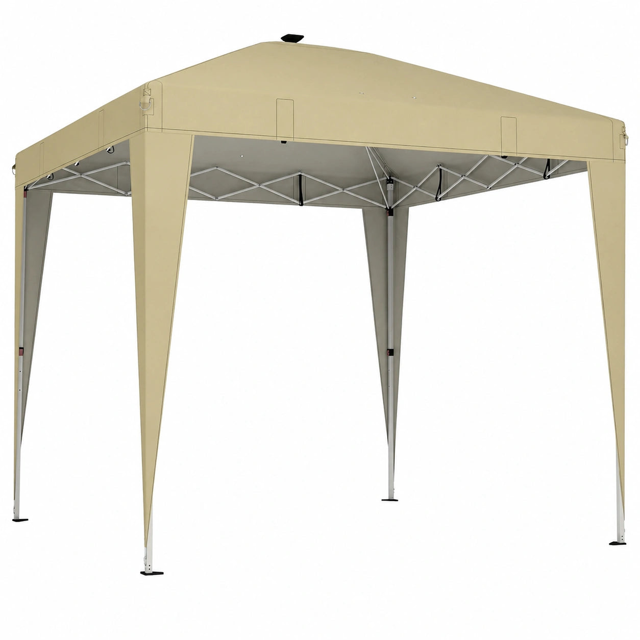 Tonnelle de Jardin 3x3m avec Éclairage et Protection UV50+, Tente Pliante Réglable