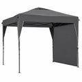 Tonnelle de Jardin Pliable avec Paroi Amovible et Sac de Transport 3x3x2,65 m Gris