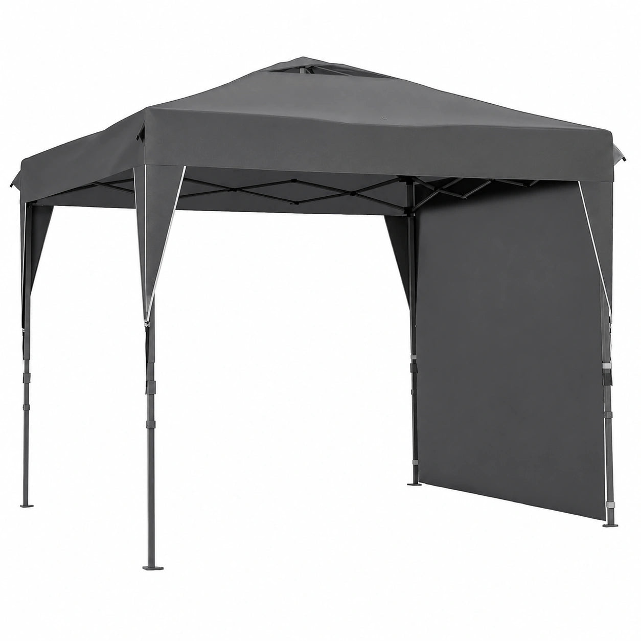 Tonnelle de Jardin Pliable avec Paroi Amovible et Sac de Transport 3x3x2,65 m Gris
