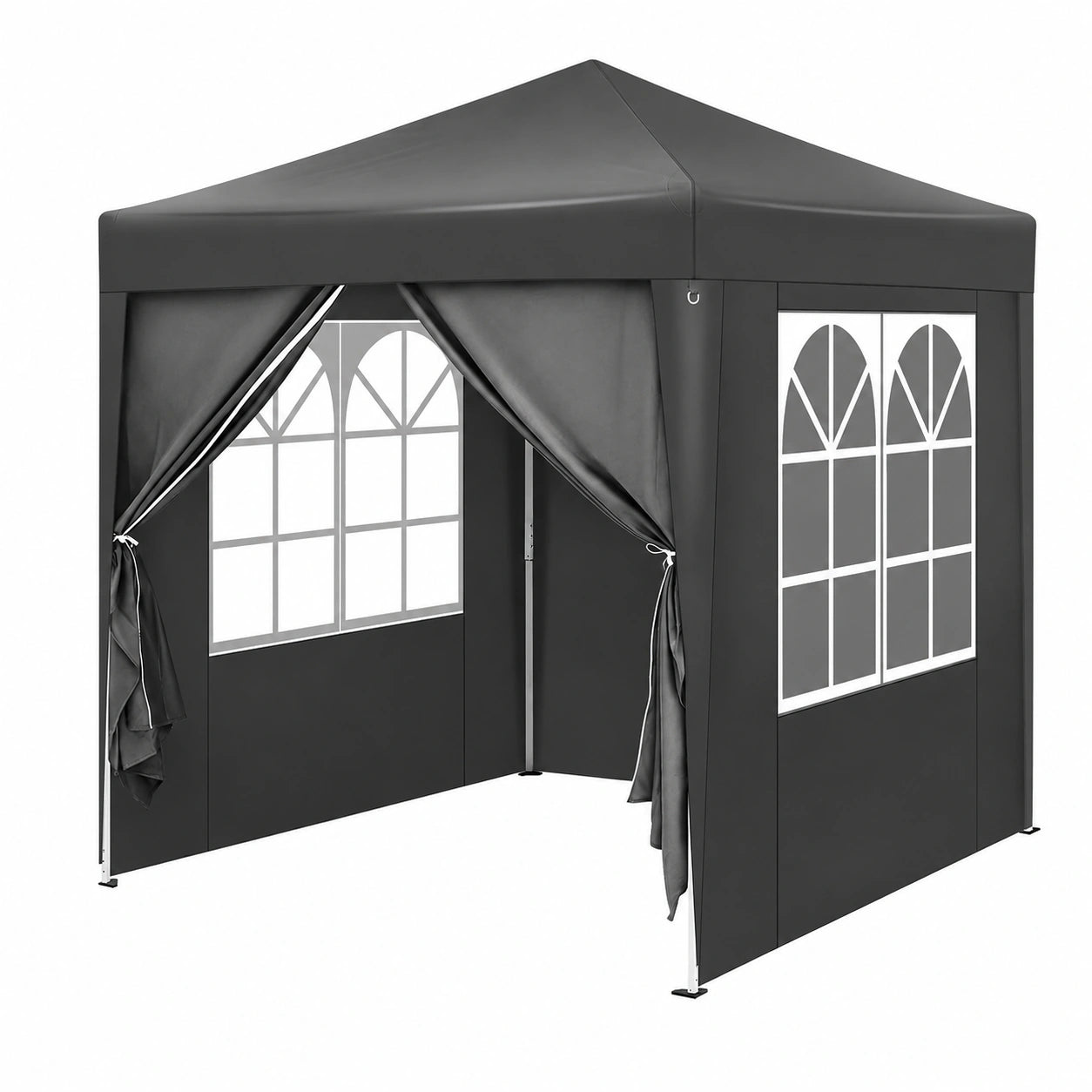 Tonnelle de Jardin Pliante 2x2m avec Parois Latérales, Hauteur Ajustable, Imperméable et Anti-UV