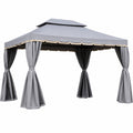 Grande tonnelle de jardin 4 x 3 m avec toit double et moustiquaire