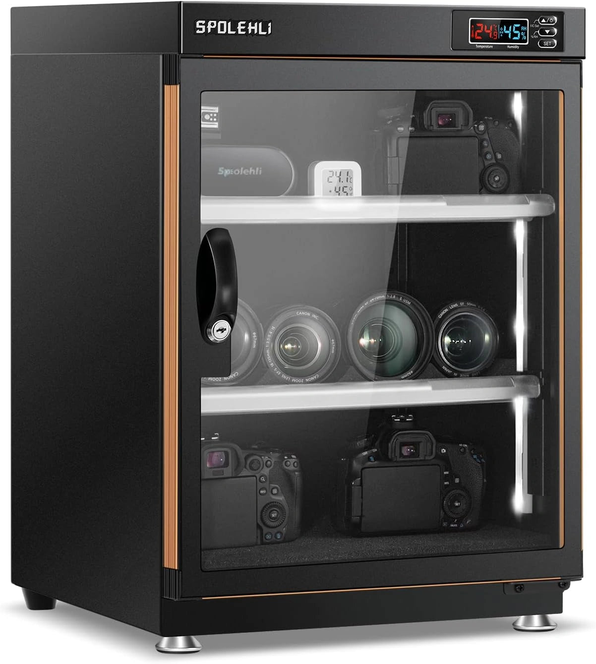 Armoire de Séchage Électronique 70L avec LED, Silencieuse et Écoénergétique pour Caméras et Objectifs