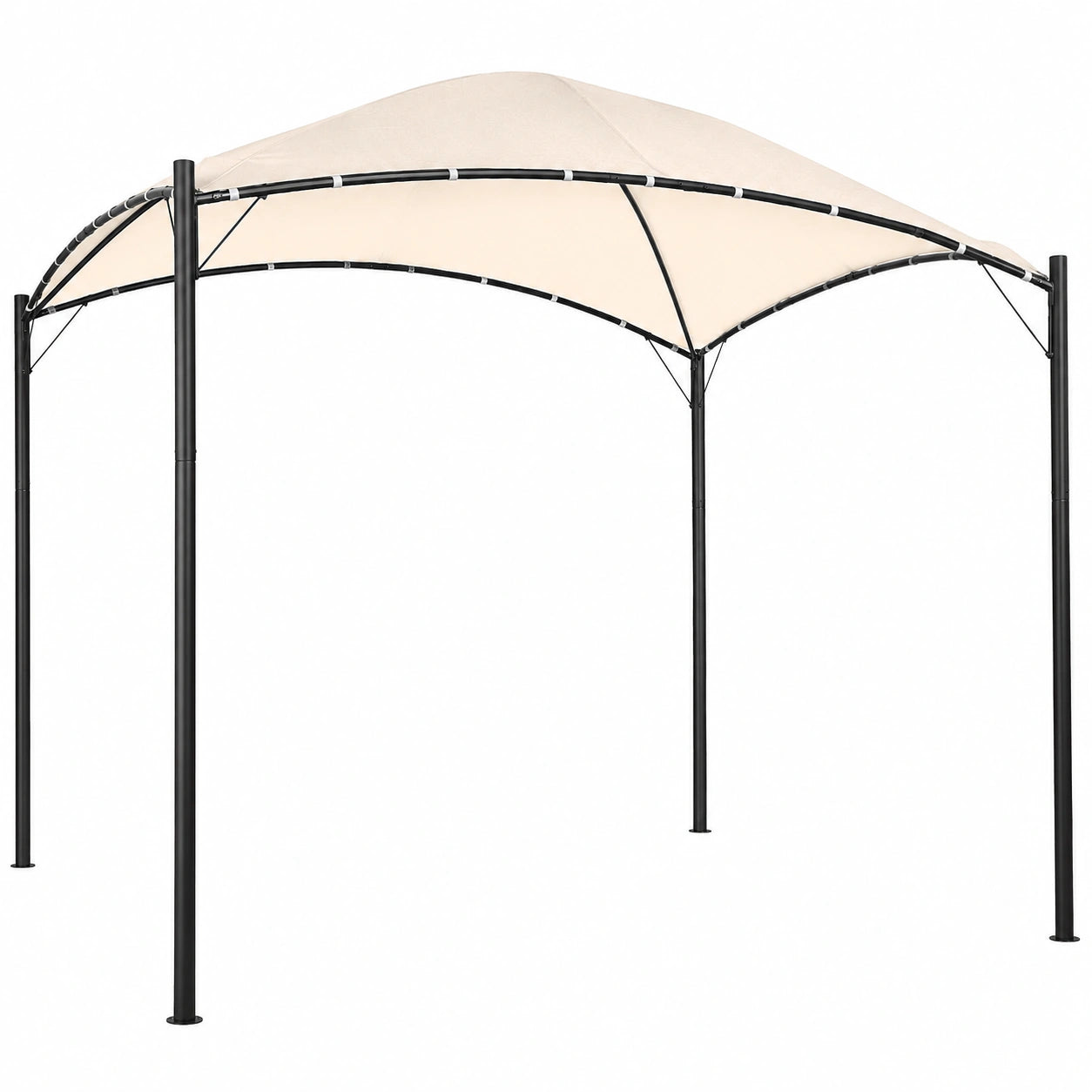 Tonnelle de Jardin Acier 305 x 305 cm avec Toile Beige
