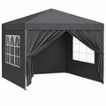 Tente de Jardin Pliante Imperméable avec Protection UV 3x3m Anthracite