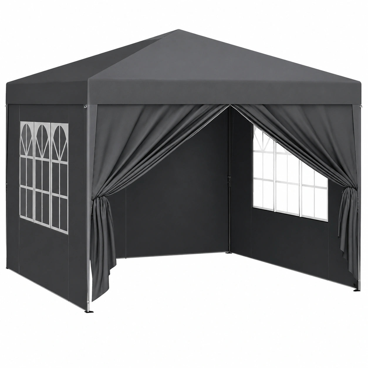 Tente de Jardin Pliante Imperméable avec Protection UV 3x3m Anthracite