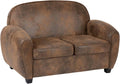 Banquette 2 Places en Similicuir Vieilli Marron - Atmosphera