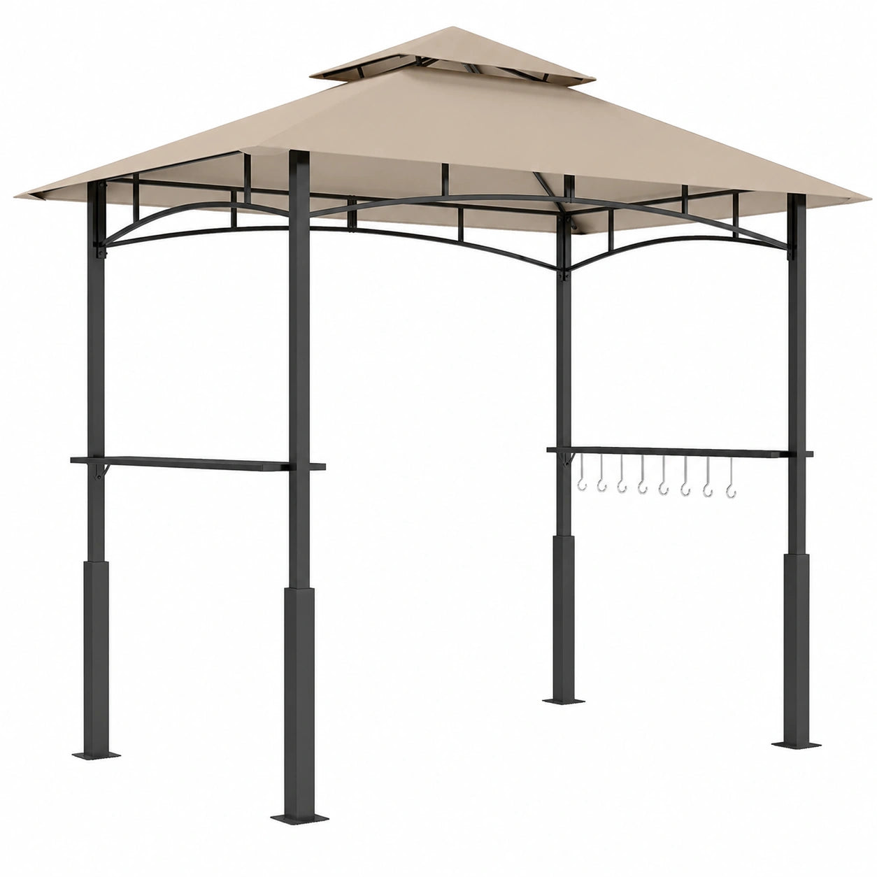 Abri de Jardin pour Barbecue avec Étagères et Lumière LED