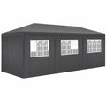 Tonnelle de Jardin 9x3m Imperméable avec Parois Amovibles
