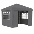 Tonnelle de Jardin Pliante 3x3m avec Fenêtres et Parois Latérales