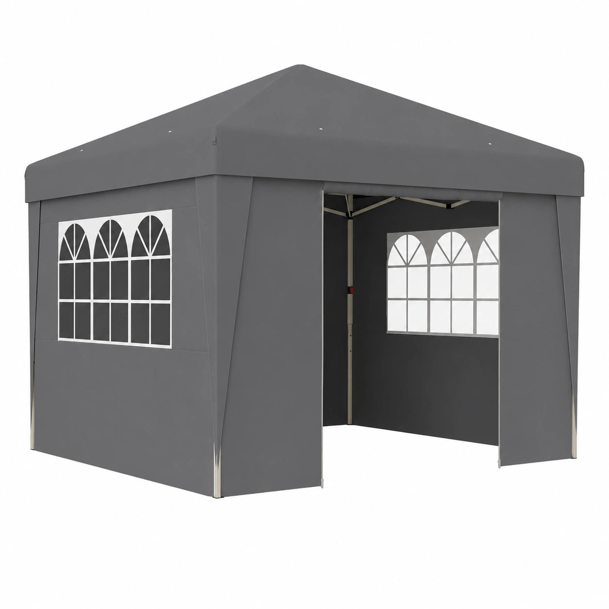 Tonnelle de Jardin Pliante 3x3m avec Fenêtres et Parois Latérales