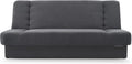Canapé Convertible 3 Places avec Espace de Rangement – Sofa Clic-Clac en Tissu Gris Foncé