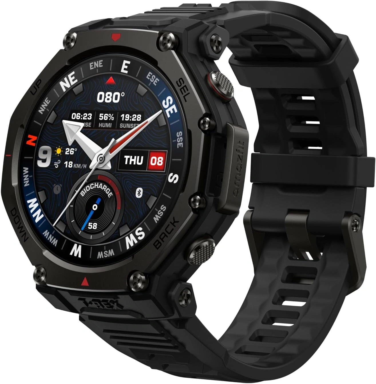 Amazfit T-Rex 3 Pro Montre Outdoor 48 mm, Écran Saphir AMOLED, Boîtier Titane, GPS Double Bande, Cartographie, Autonomie 25 Jours, Compatible Android et iPhone