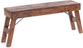 Banc de Cuisine Pliable en Bois Recyclé - Rustique et Massif, 112 x 48 x 28 cm, Marron Clair