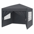 Tonnelle de Jardin Pliable 3x3m avec Côtés et Sacs de Sable, Idéale pour Camping et Plage