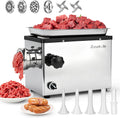 Hachoir à Viande Électrique Professionnel 950W Acier Inox Multifonctions pour Saucisses avec Plaques de 6/8/10mm et Accessoires Complets 220V