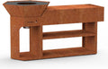Brasero Barbecook Nestor Island en Acier Corten avec Plancha, 190x55x100cm