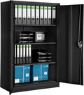 Armoire de Bureau Métallique avec Serrure et Étagères Réglables - 140x90x40 cm