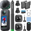 Caméra Sport 360° AKASO - Combo Neige avec Mémoire 128 Go, Vidéo 5.7K, Photo 72MP, Stabilisation SuperSmooth, Perche Selfie Invisible et Suivi IA