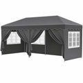 Tonnelle Pliante Imperméable 3x6 avec Panneaux Latéraux
