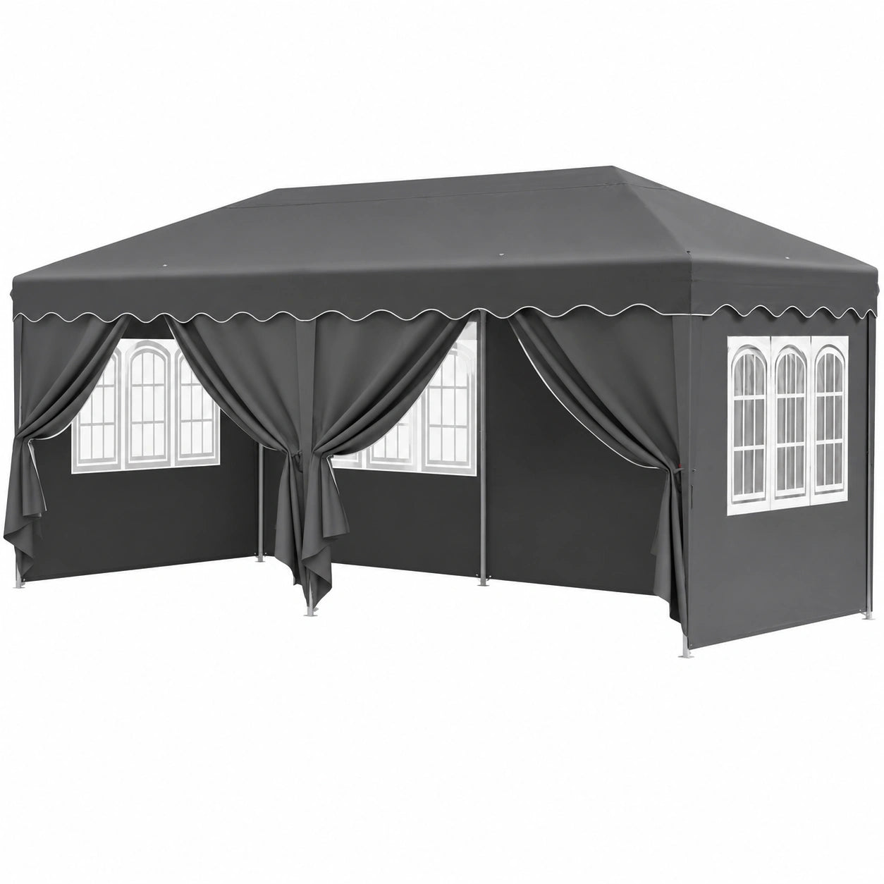 Tonnelle Pliante Imperméable 3x6 avec Panneaux Latéraux