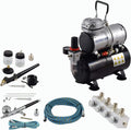 Kit Aérographe Professionnel AT avec Compresseur et Réservoir, Ensemble Complet